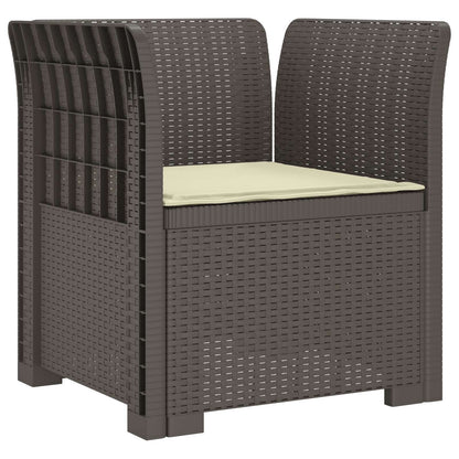 Eénpersoons Fauteuil met Kussen Rattan Look PP Lichtgrijs