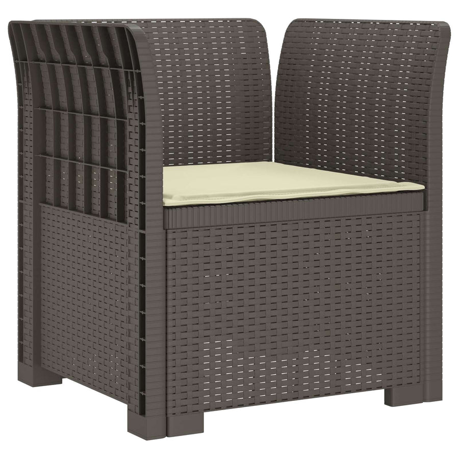 Eénpersoons Fauteuil met Kussen Rattan Look PP Lichtgrijs