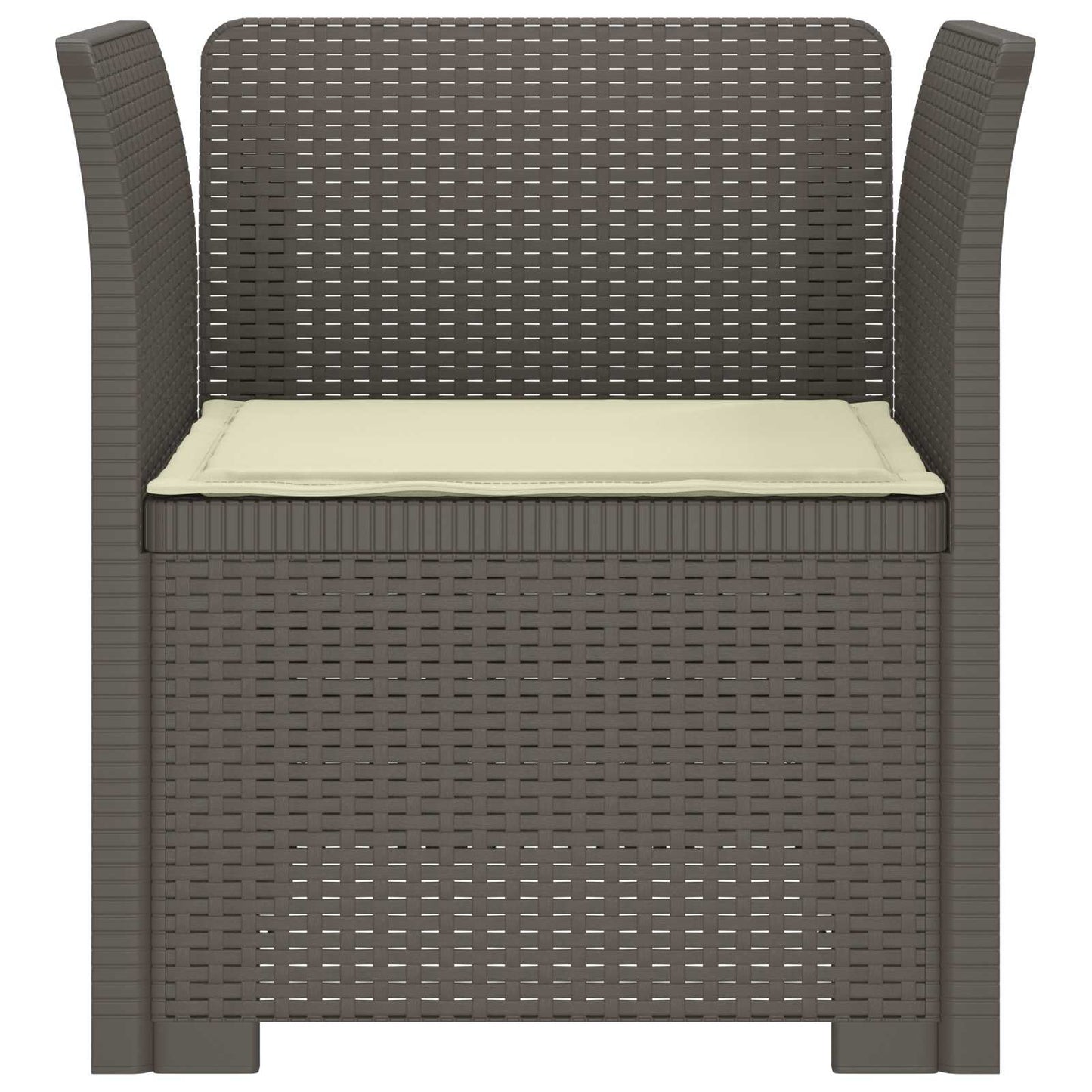 Eénpersoons Fauteuil met Kussen Rattan Look PP Lichtgrijs