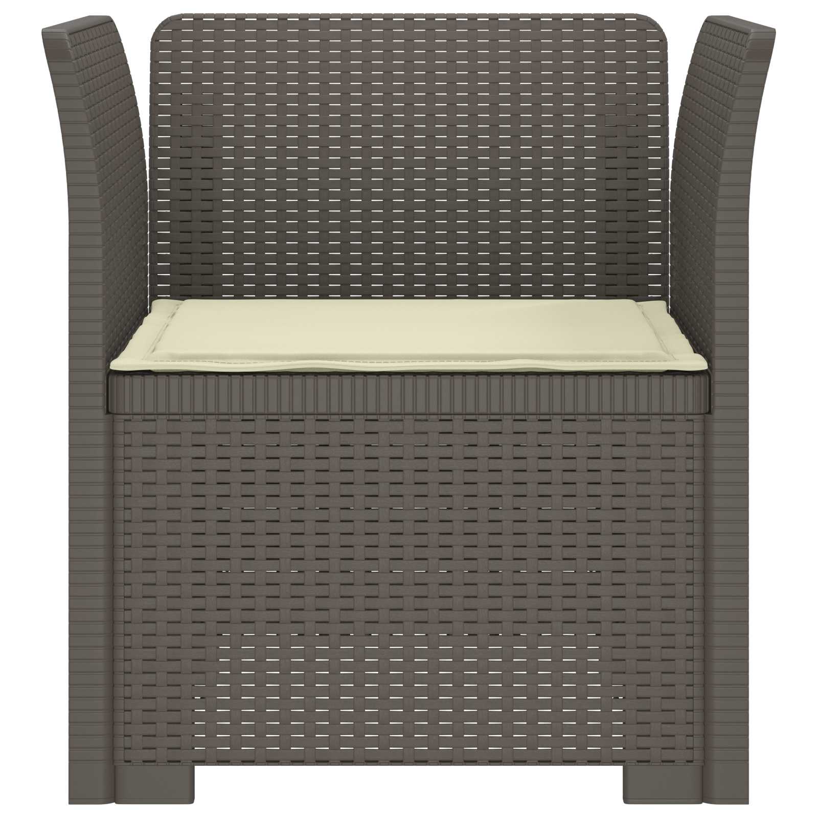 Eénpersoons Fauteuil met Kussen Rattan Look PP Lichtgrijs