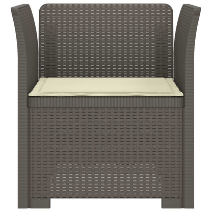 Eénpersoons Fauteuil met Kussen Rattan Look PP Lichtgrijs