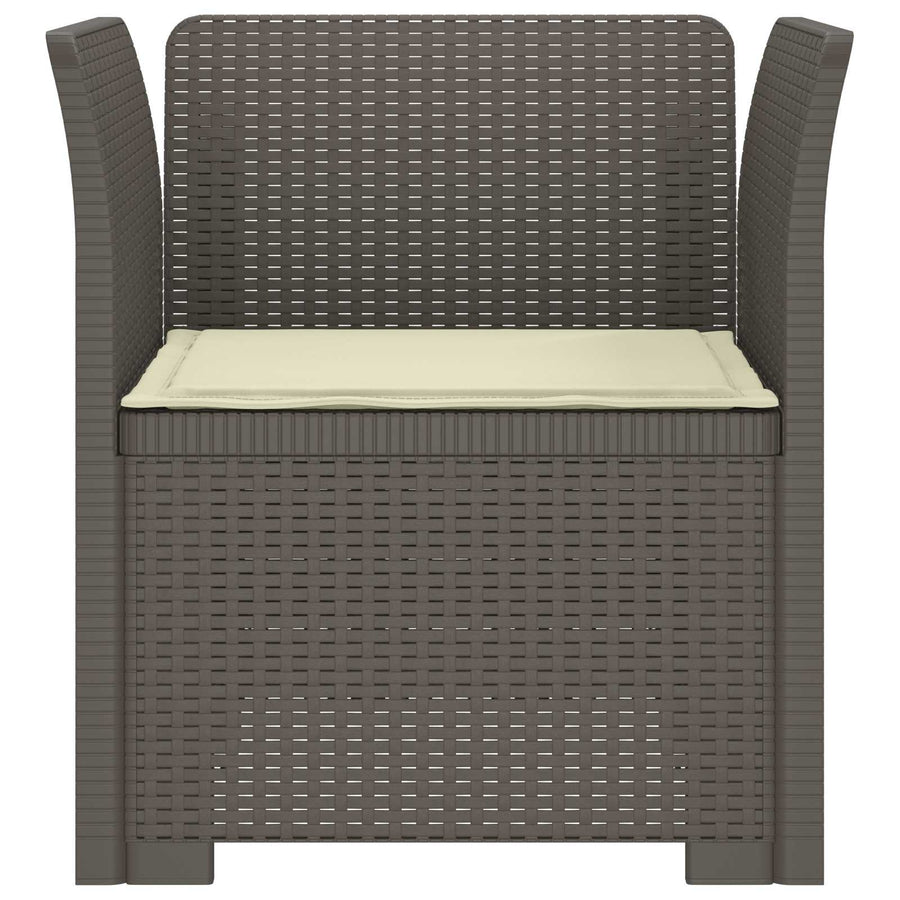 Eénpersoons Fauteuil met Kussen Rattan Look PP Lichtgrijs