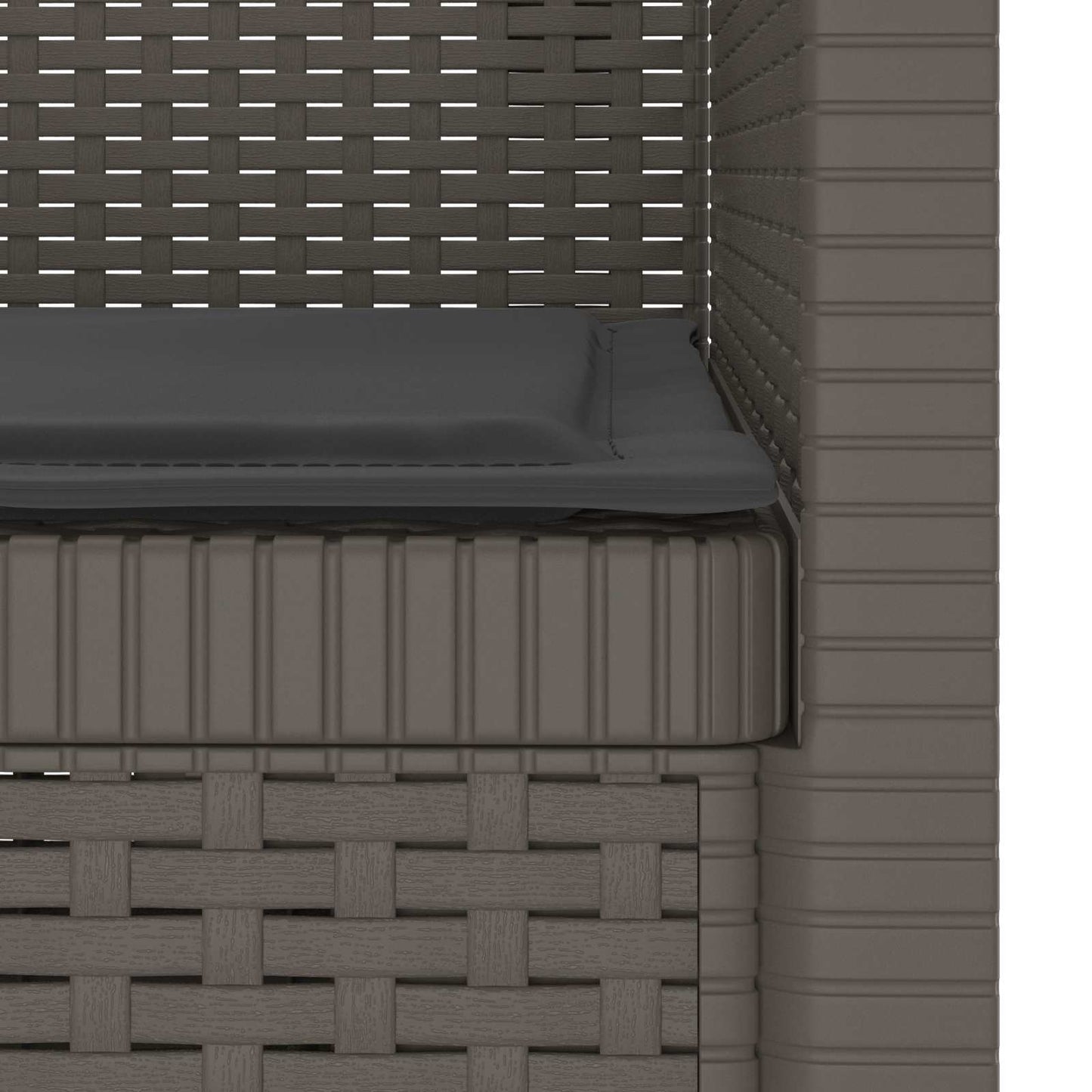 Eénpersoons Fauteuil met Kussen Rattan Look PP Lichtgrijs
