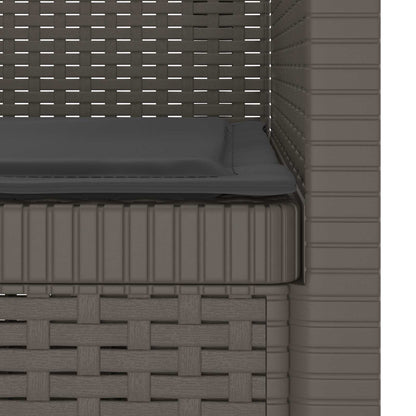 Eénpersoons Fauteuil met Kussen Rattan Look PP Lichtgrijs