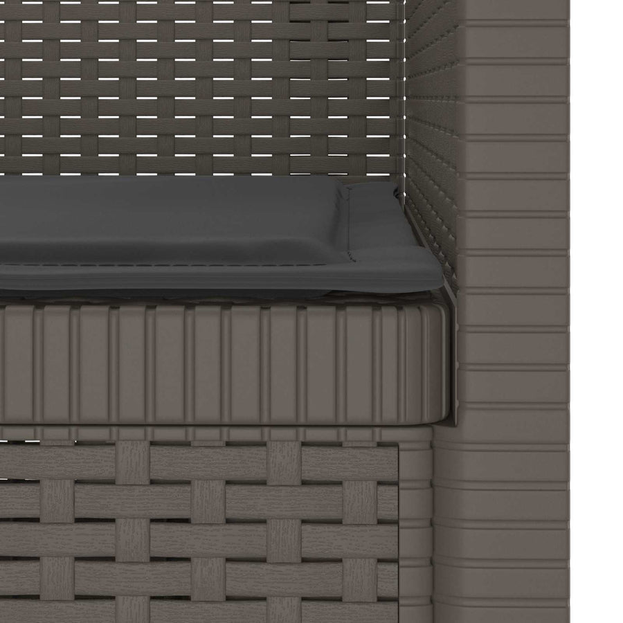 Eénpersoons Fauteuil met Kussen Rattan Look PP Lichtgrijs