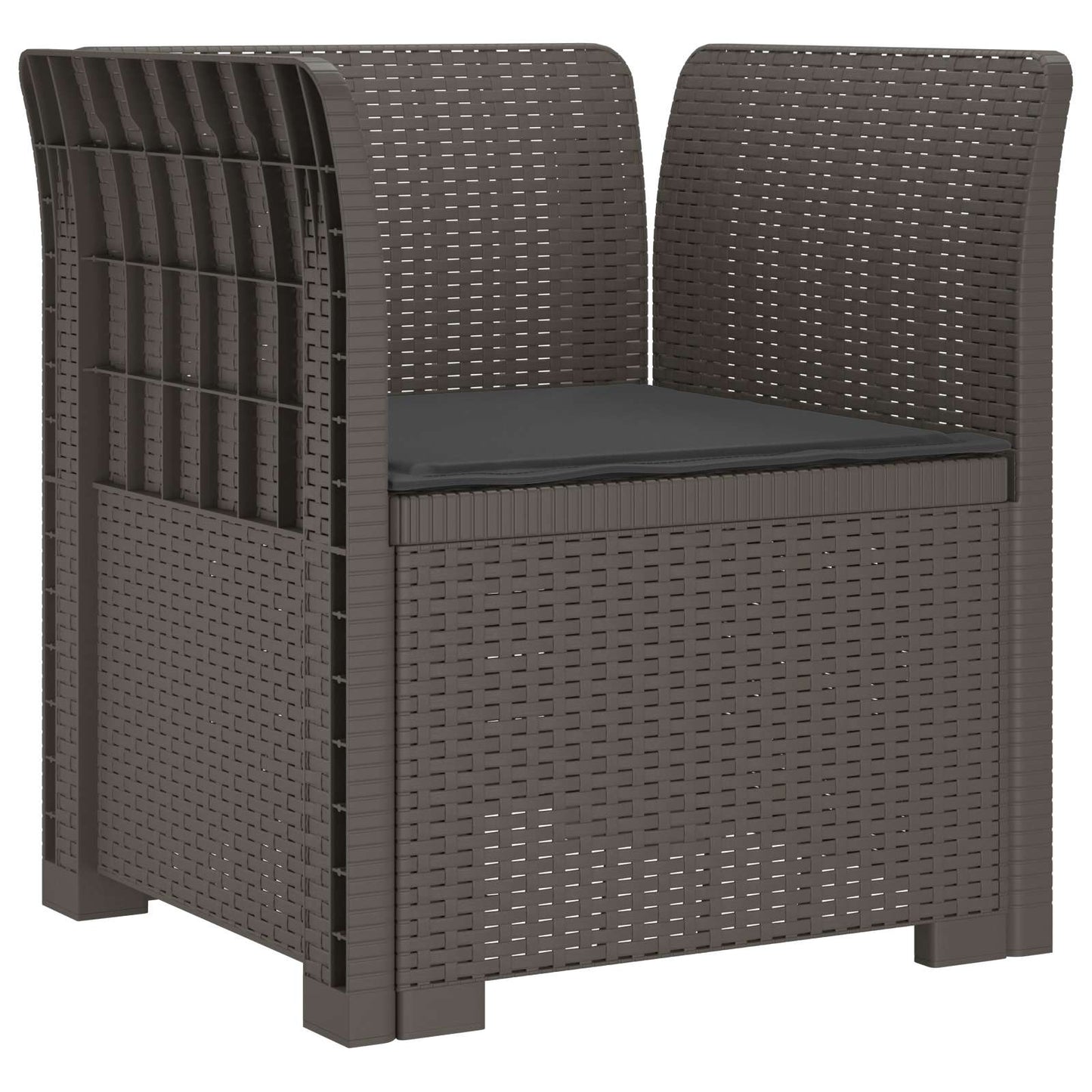 Eénpersoons Fauteuil met Kussen Rattan Look PP Lichtgrijs