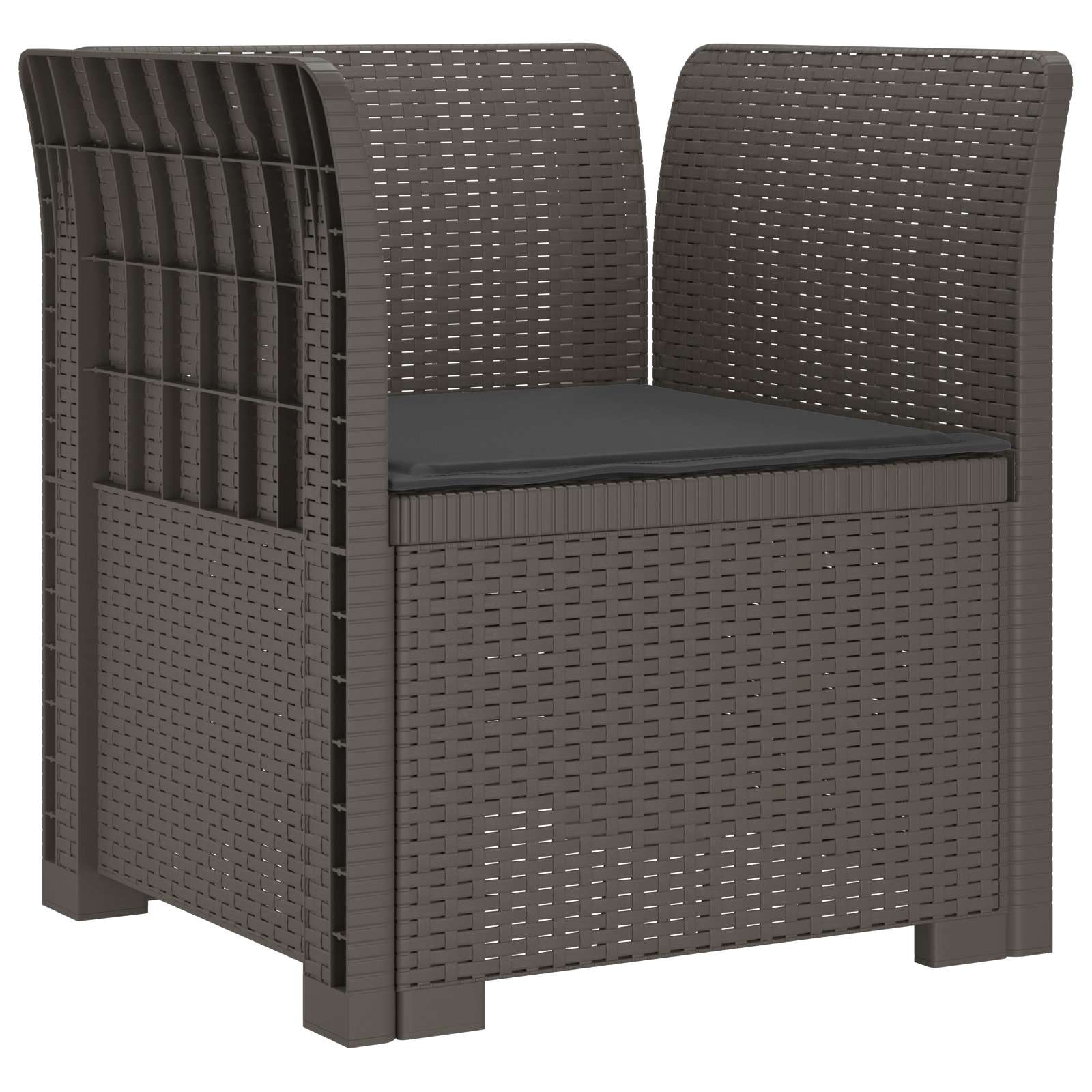 Eénpersoons Fauteuil met Kussen Rattan Look PP Lichtgrijs