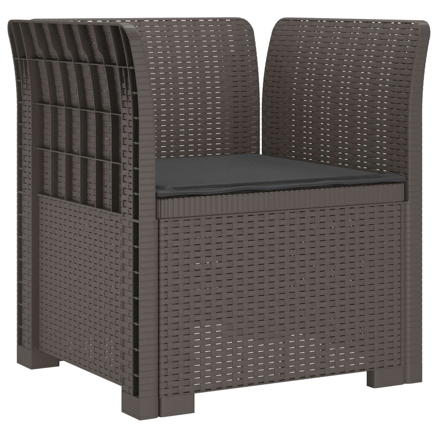 Eénpersoons Fauteuil met Kussen Rattan Look PP Lichtgrijs