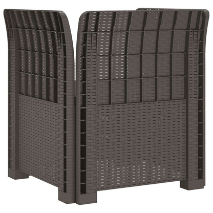 Eénpersoons Fauteuil met Kussen Rattan Look PP Lichtgrijs