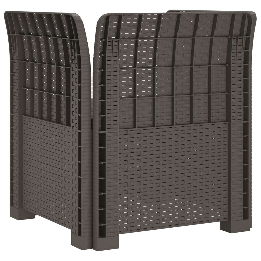Eénpersoons Fauteuil met Kussen Rattan Look PP Lichtgrijs