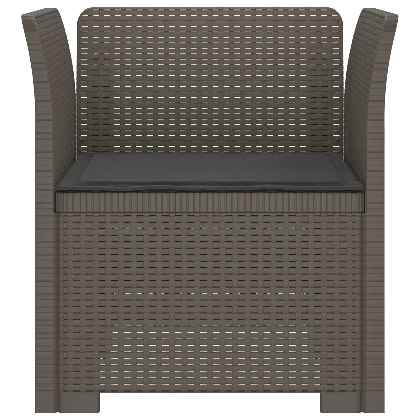 Eénpersoons Fauteuil met Kussen Rattan Look PP Lichtgrijs