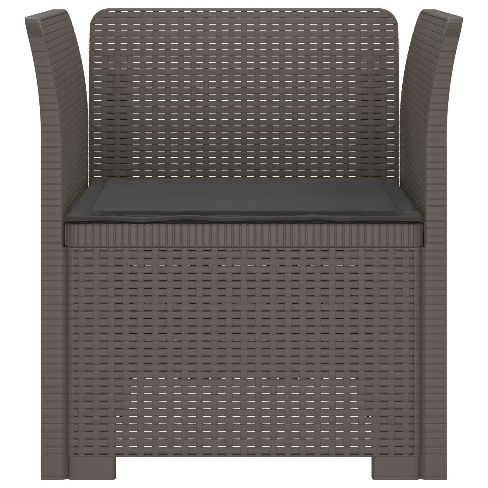 Eénpersoons Fauteuil met Kussen Rattan Look PP Lichtgrijs