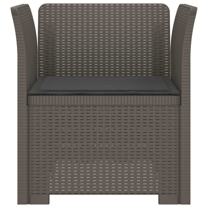 Eénpersoons Fauteuil met Kussen Rattan Look PP Lichtgrijs