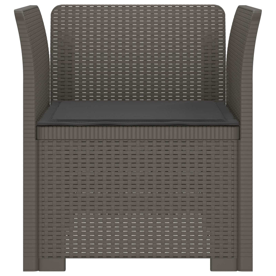 Eénpersoons Fauteuil met Kussen Rattan Look PP Lichtgrijs