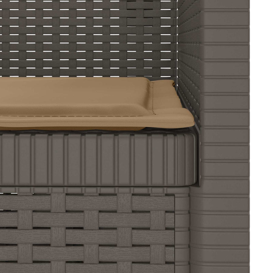 Eénpersoons Fauteuil met Kussen Rattan Look PP Lichtgrijs