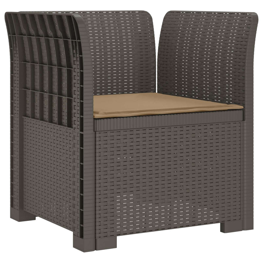 Eénpersoons Fauteuil met Kussen Rattan Look PP Lichtgrijs