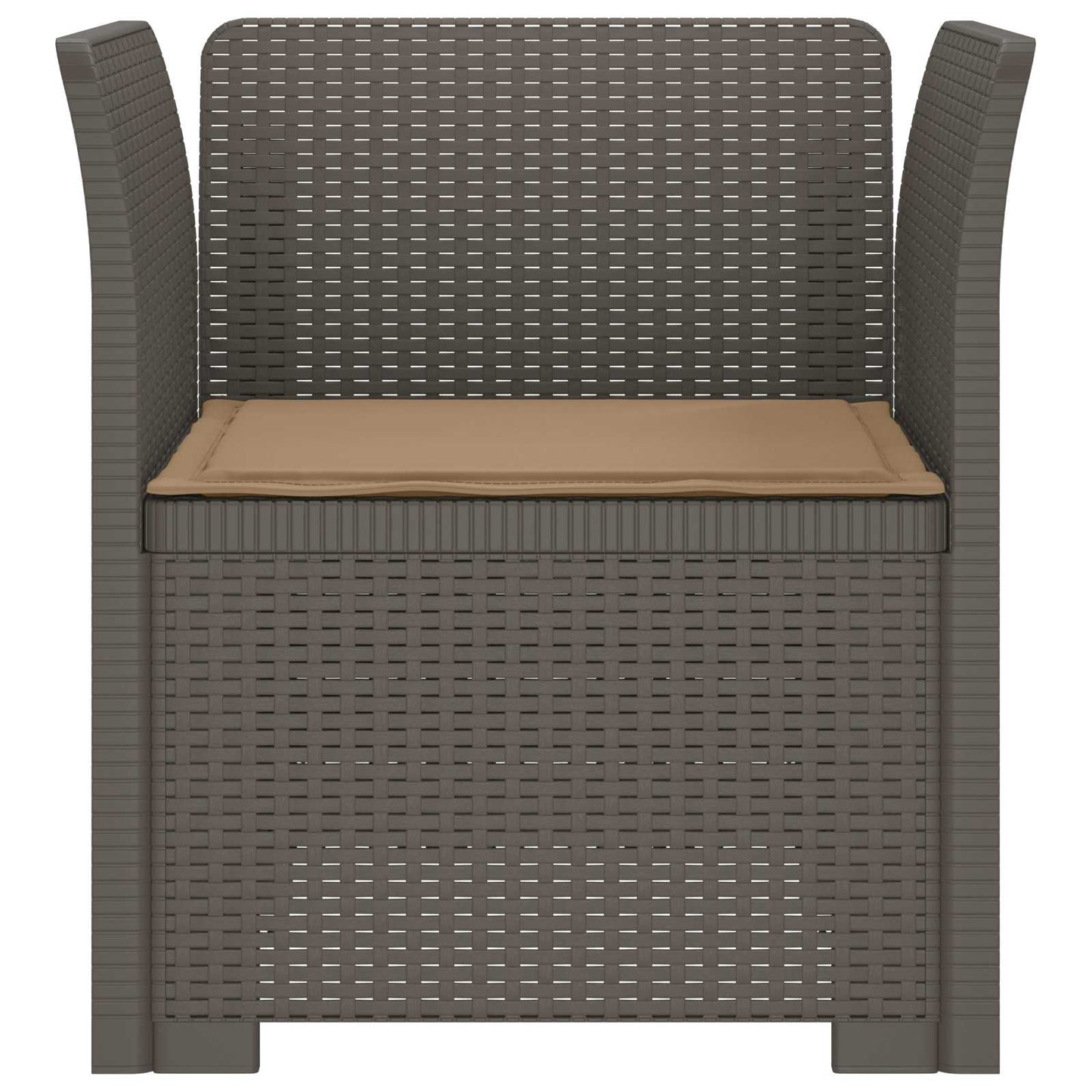 Eénpersoons Fauteuil met Kussen Rattan Look PP Lichtgrijs