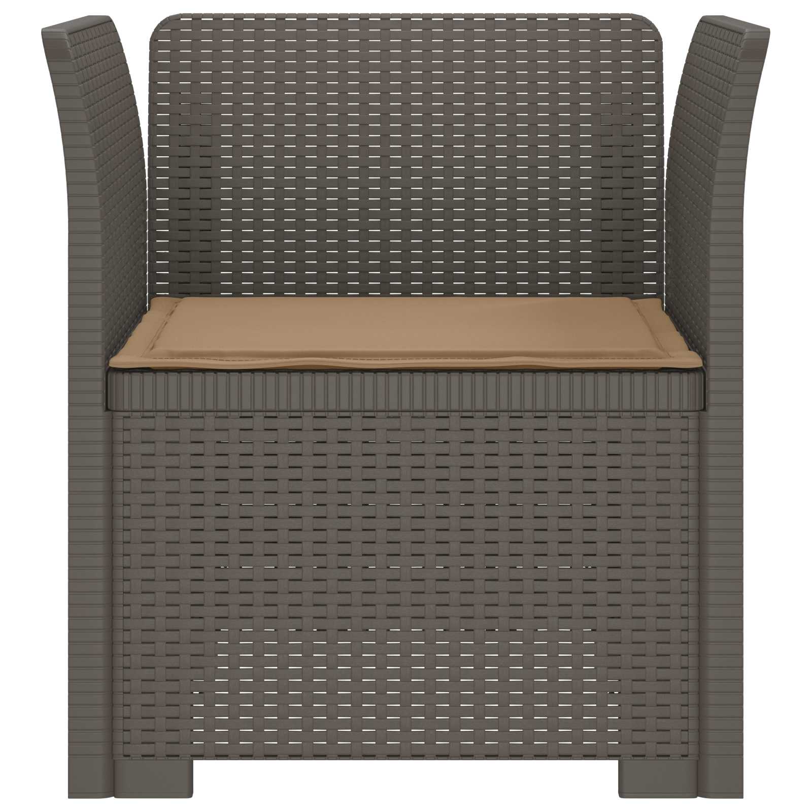 Eénpersoons Fauteuil met Kussen Rattan Look PP Lichtgrijs