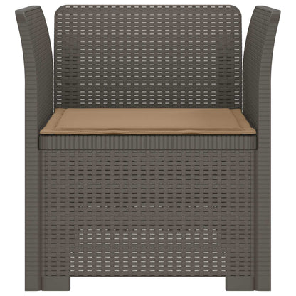 Eénpersoons Fauteuil met Kussen Rattan Look PP Lichtgrijs