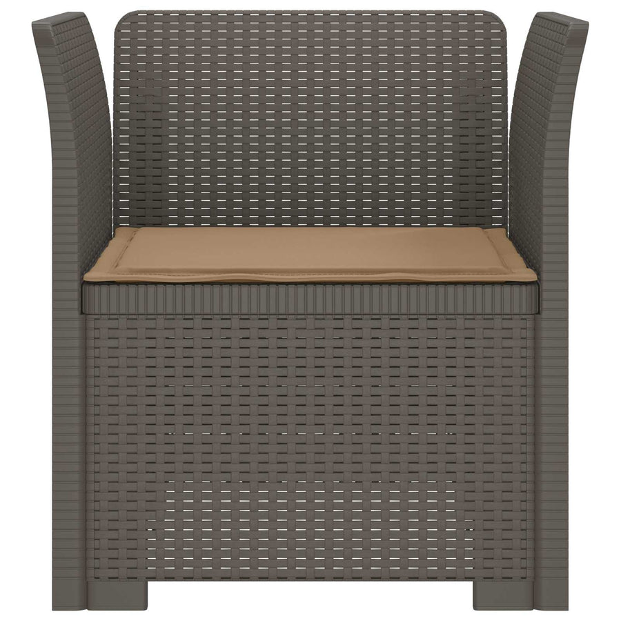 Eénpersoons Fauteuil met Kussen Rattan Look PP Lichtgrijs