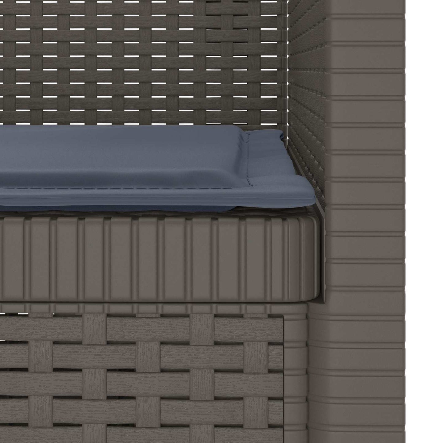 Eénpersoons Fauteuil met Kussen Rattan Look PP Lichtgrijs
