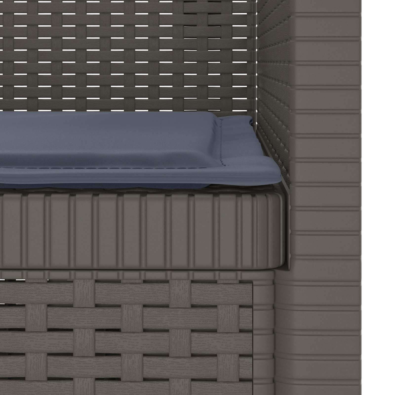Eénpersoons Fauteuil met Kussen Rattan Look PP Lichtgrijs