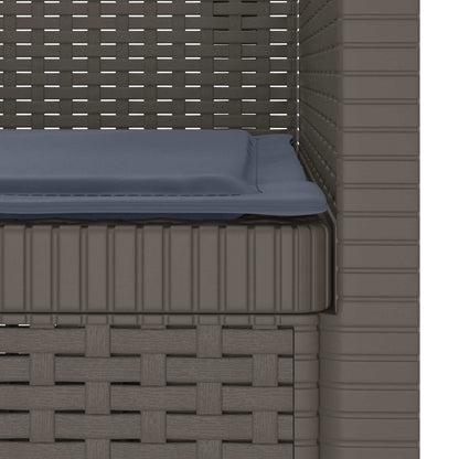 Eénpersoons Fauteuil met Kussen Rattan Look PP Lichtgrijs