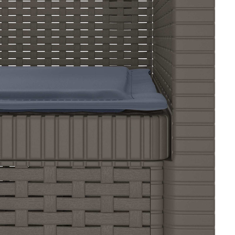 Eénpersoons Fauteuil met Kussen Rattan Look PP Lichtgrijs
