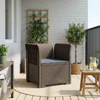Eénpersoons Fauteuil met Kussen Rattan Look PP Lichtgrijs