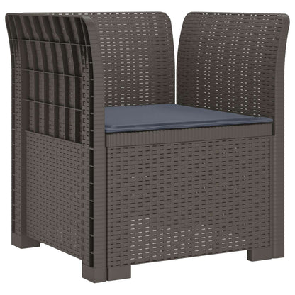 Eénpersoons Fauteuil met Kussen Rattan Look PP Lichtgrijs
