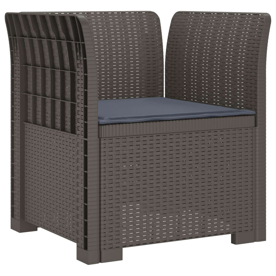 Eénpersoons Fauteuil met Kussen Rattan Look PP Lichtgrijs