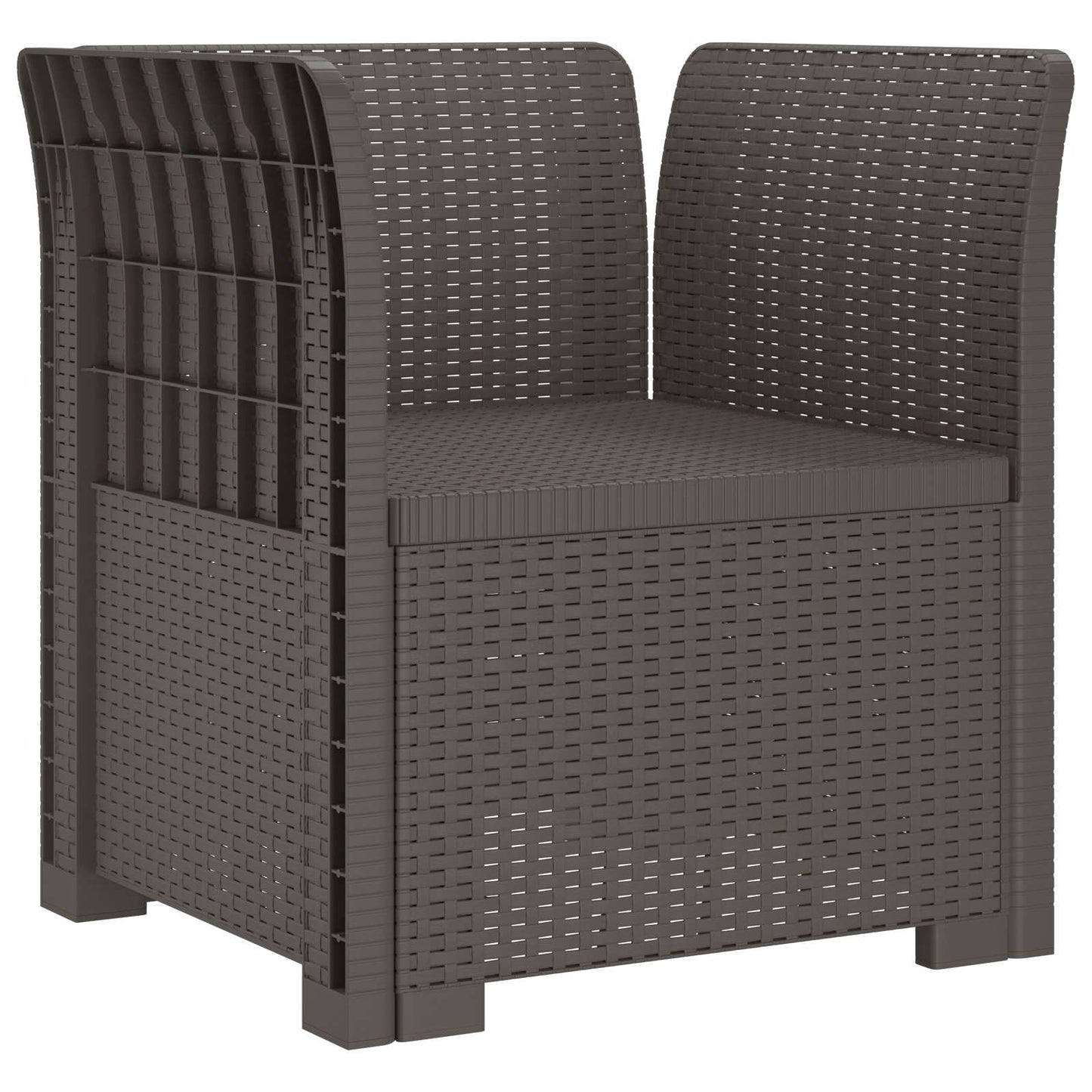 Eénpersoons Fauteuil met Kussen Rattan Look PP Lichtgrijs
