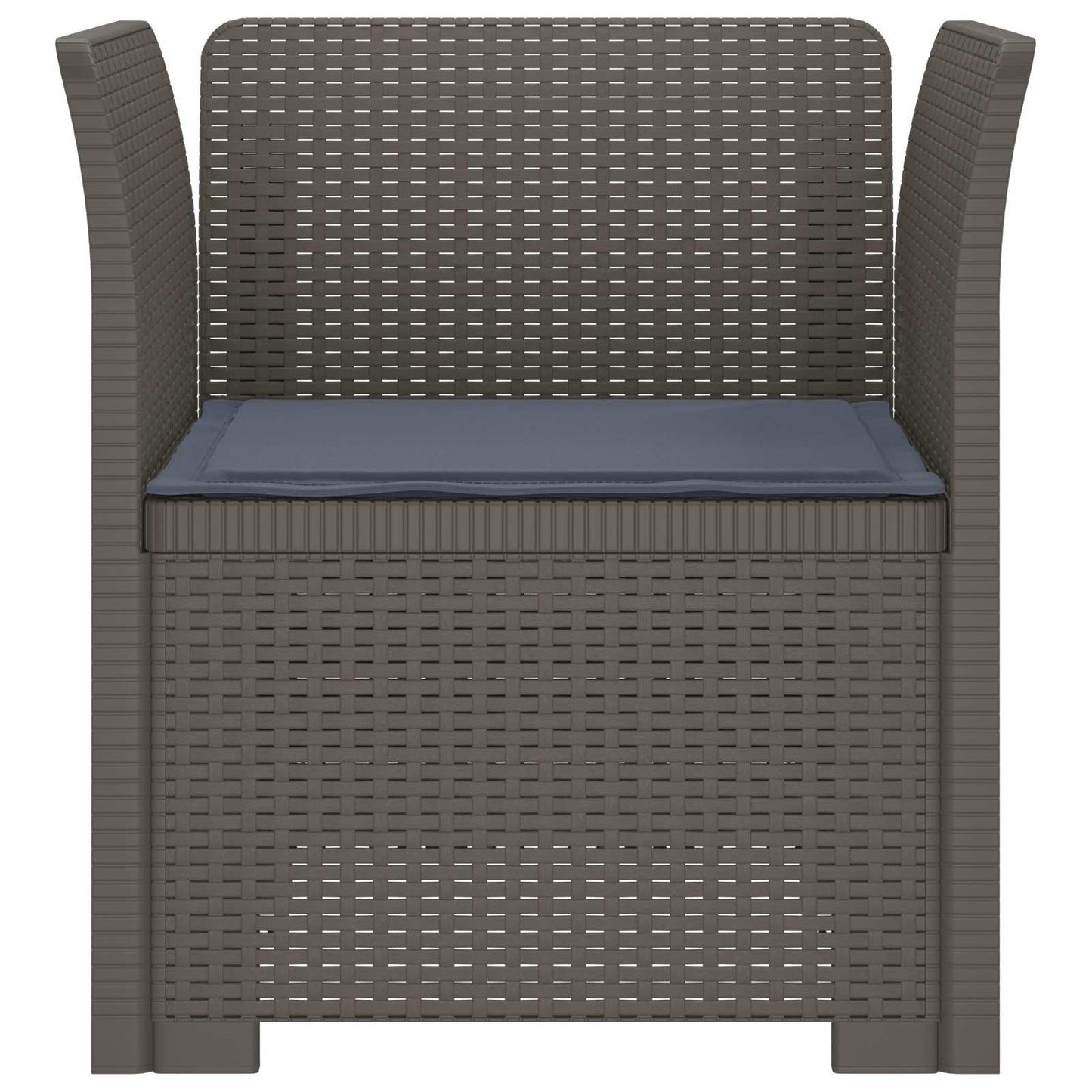 Eénpersoons Fauteuil met Kussen Rattan Look PP Lichtgrijs