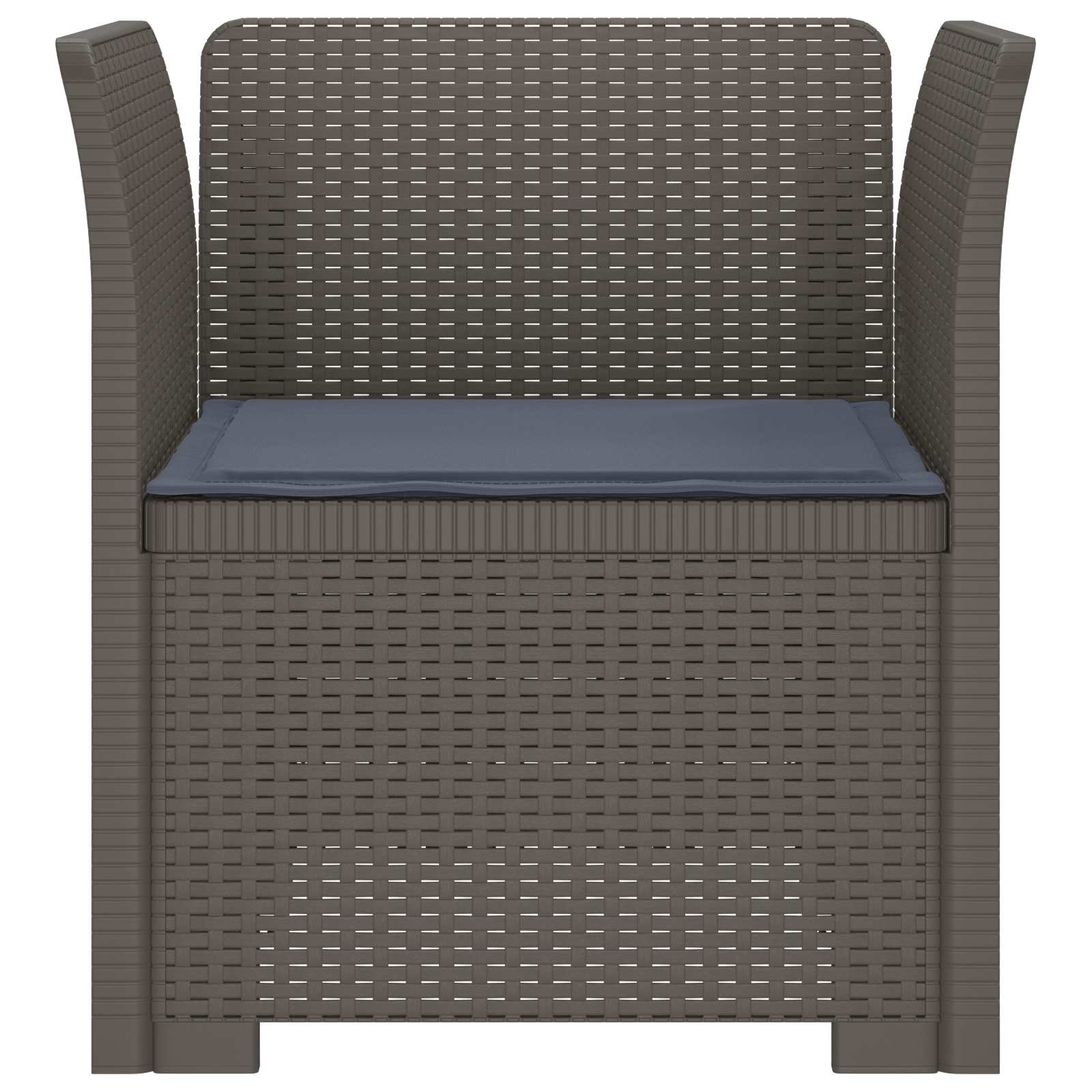 Eénpersoons Fauteuil met Kussen Rattan Look PP Lichtgrijs