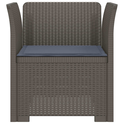 Eénpersoons Fauteuil met Kussen Rattan Look PP Lichtgrijs