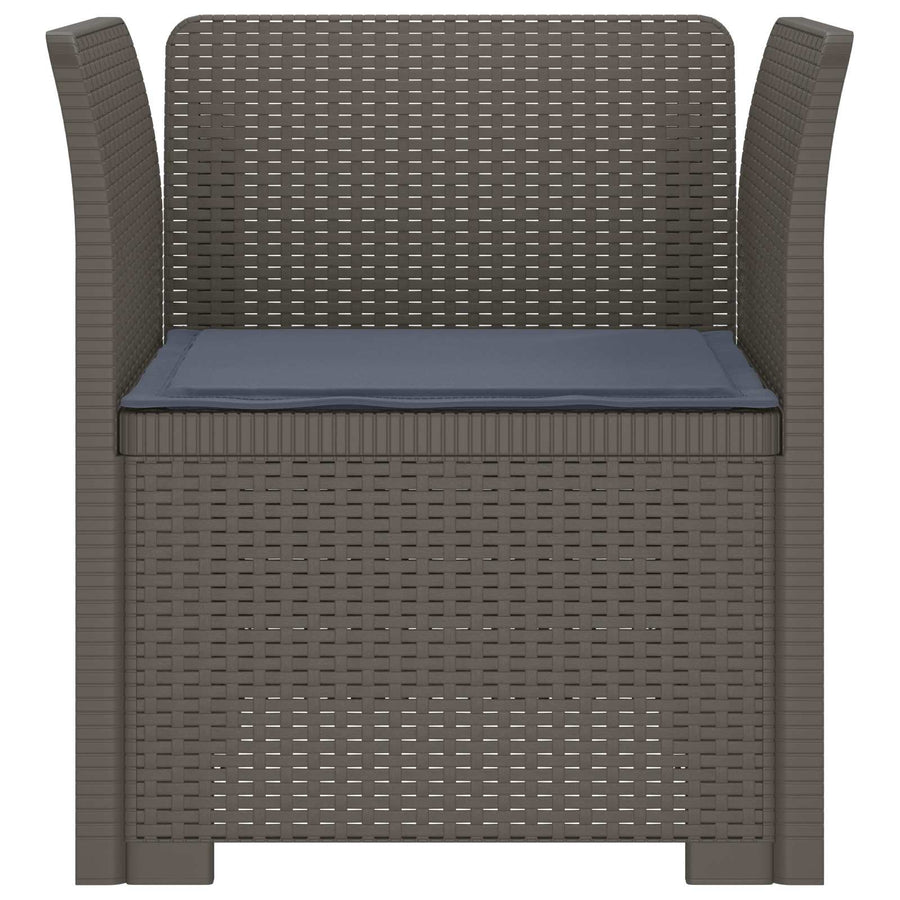 Eénpersoons Fauteuil met Kussen Rattan Look PP Lichtgrijs