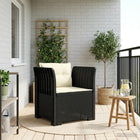 Eénpersoons Fauteuil met Kussens Rattan Look PP Antraciet