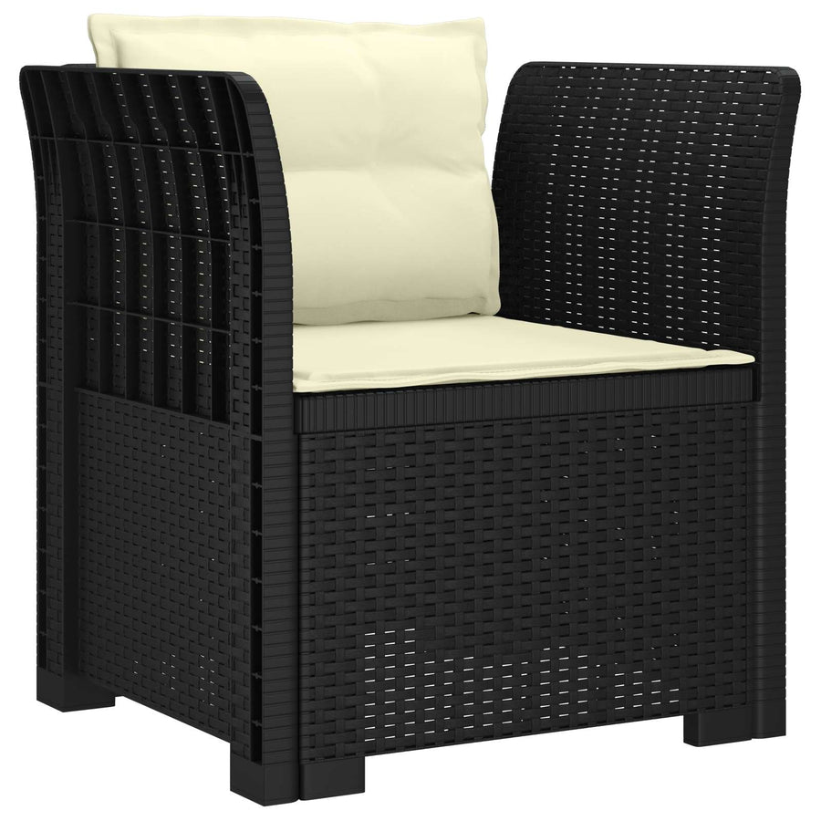 Eénpersoons Fauteuil met Kussens Rattan Look PP Antraciet