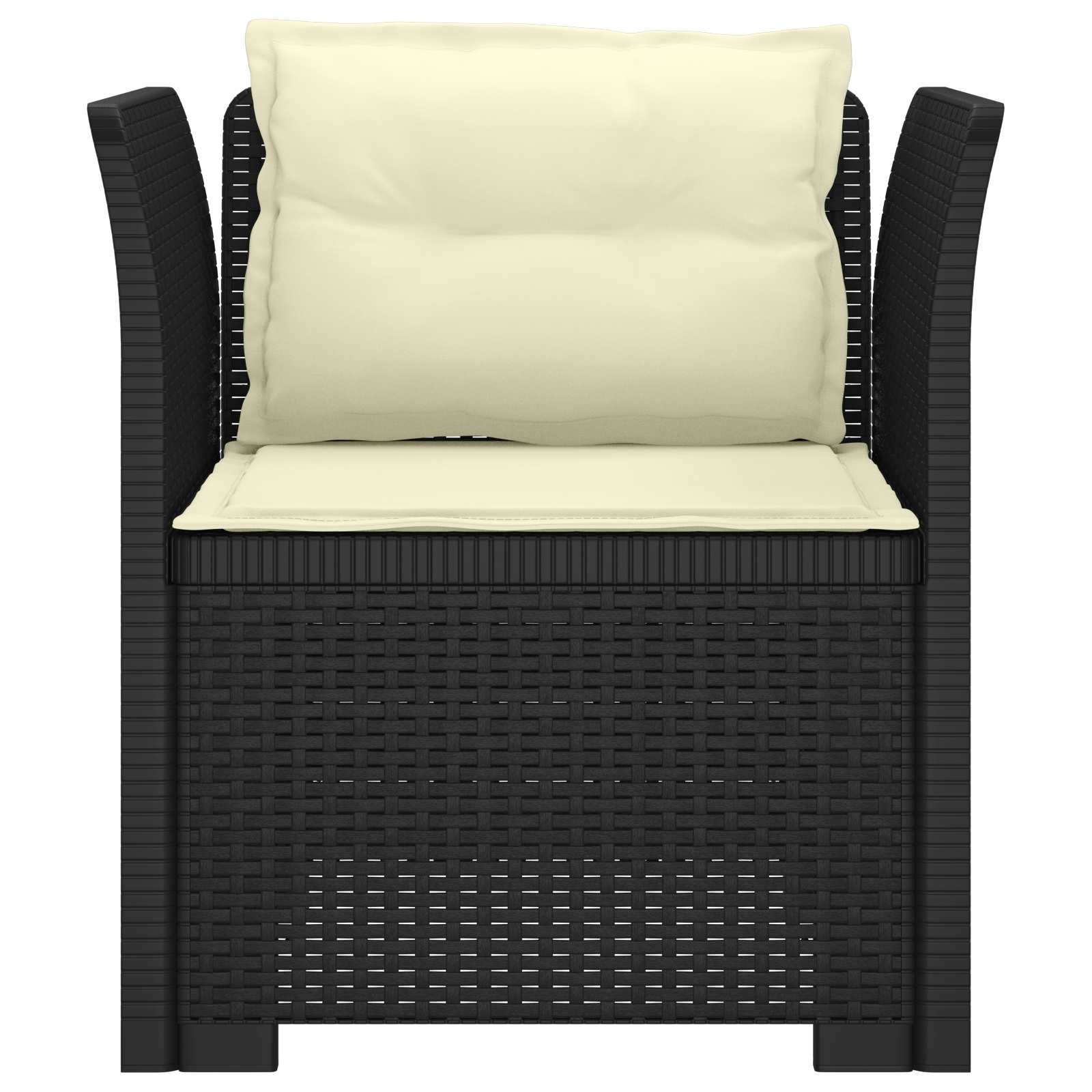 Eénpersoons Fauteuil met Kussens Rattan Look PP Antraciet