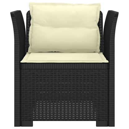 Eénpersoons Fauteuil met Kussens Rattan Look PP Antraciet