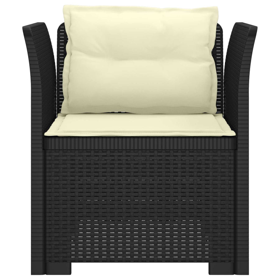 Eénpersoons Fauteuil met Kussens Rattan Look PP Antraciet