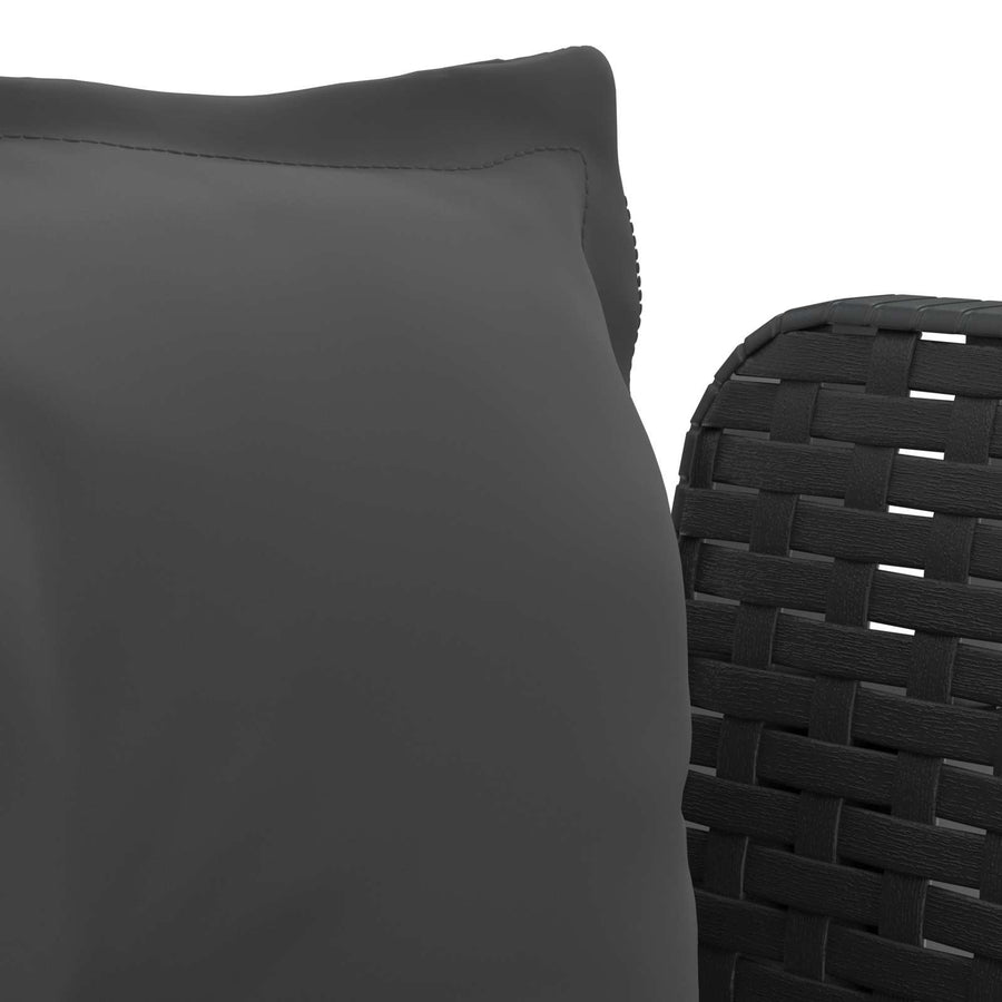 Eénpersoons Fauteuil met Kussens Rattan Look PP Antraciet