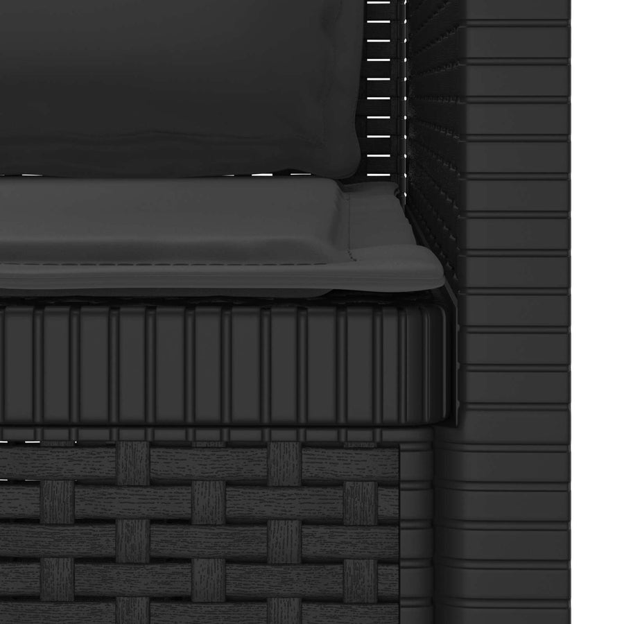 Eénpersoons Fauteuil met Kussens Rattan Look PP Antraciet