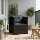 Eénpersoons Fauteuil met Kussens Rattan Look PP Antraciet