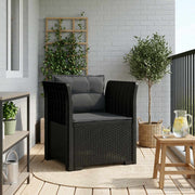 Fauteuil antraciet rattan look PP 68x62x70 cm