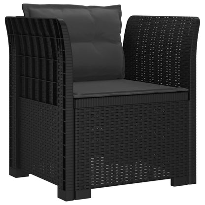 Eénpersoons Fauteuil met Kussens Rattan Look PP Antraciet