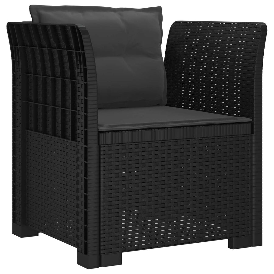 Eénpersoons Fauteuil met Kussens Rattan Look PP Antraciet