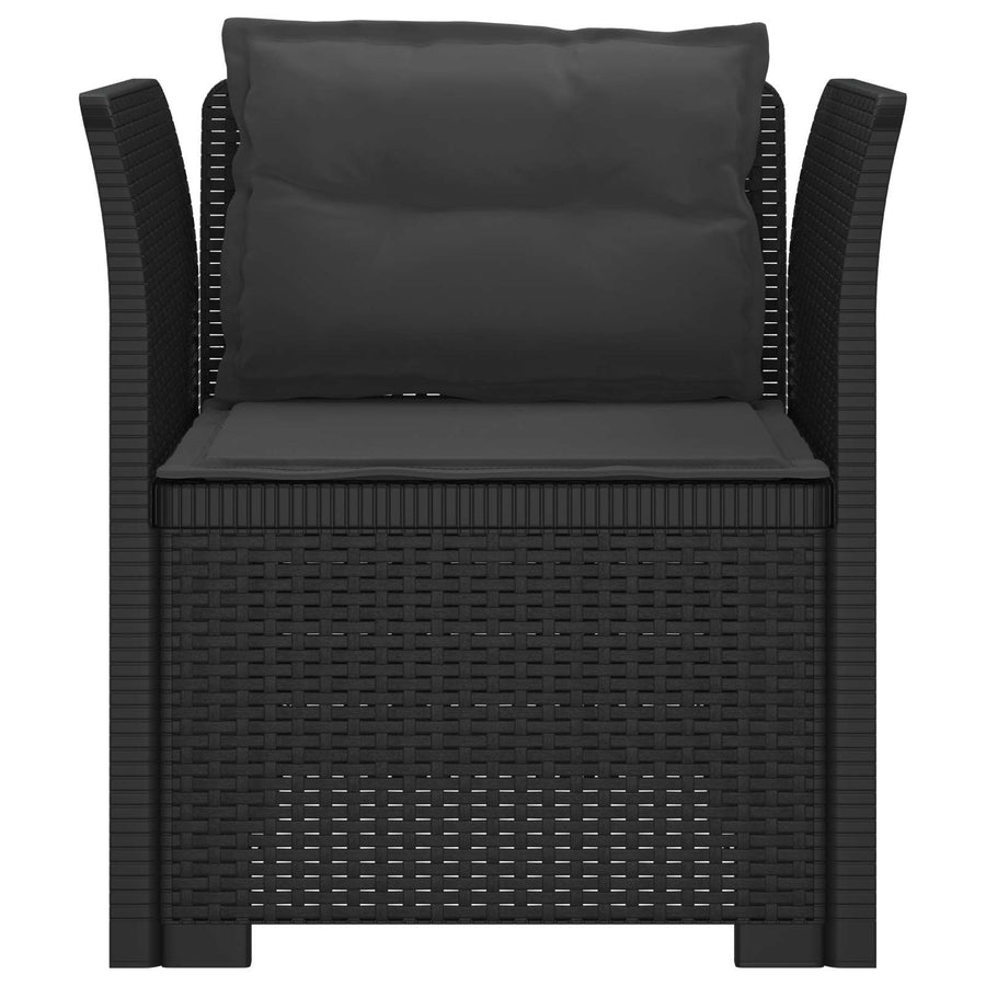 Eénpersoons Fauteuil met Kussens Rattan Look PP Antraciet