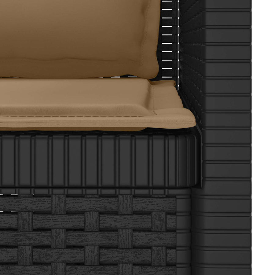 Eénpersoons Fauteuil met Kussens Rattan Look PP Antraciet