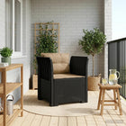 Eénpersoons Fauteuil met Kussens Rattan Look PP Antraciet